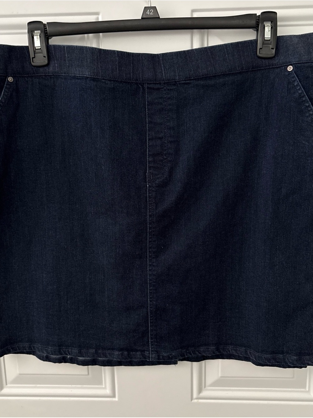 INTRO Love the Fit Dark Indigo Denim Mini Skort - Women's Classic Style